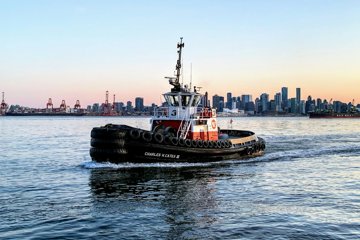 Tugboat on Burrard Inlet off Lonsdale Quay, North Vancouver
