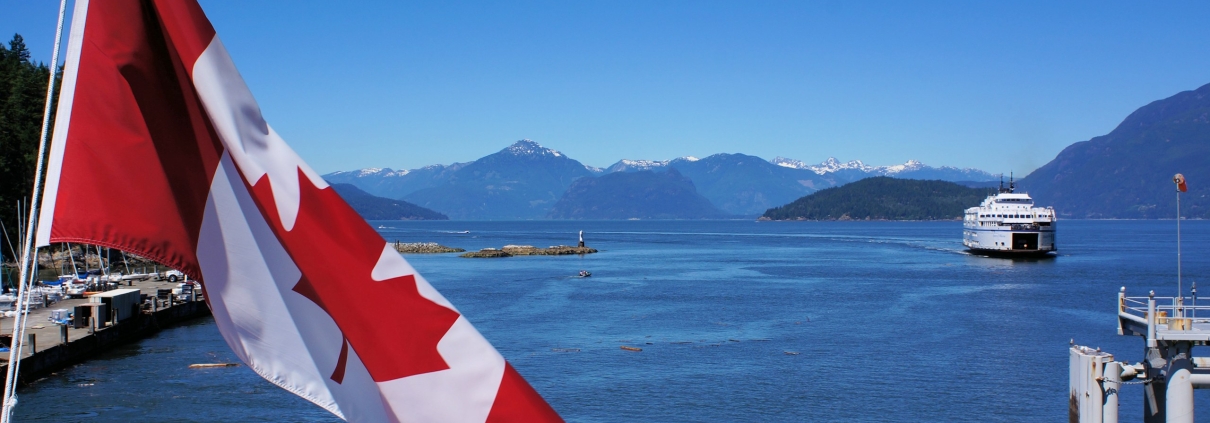 A boat in the harbour at Horseshoe Bay, British Columbia.